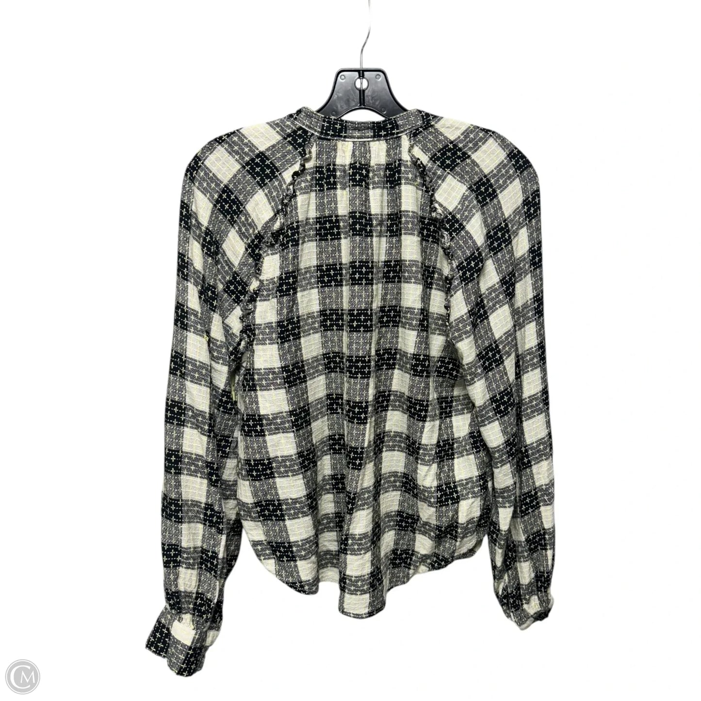 Top Long Sleeve By Pilcro In Checkered Pattern, Size: L