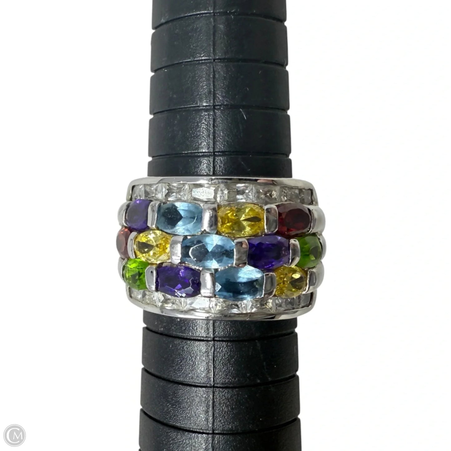 Sinatra Simulated Diamond Multi Gem & Sterling Silver Ring, Size: 8