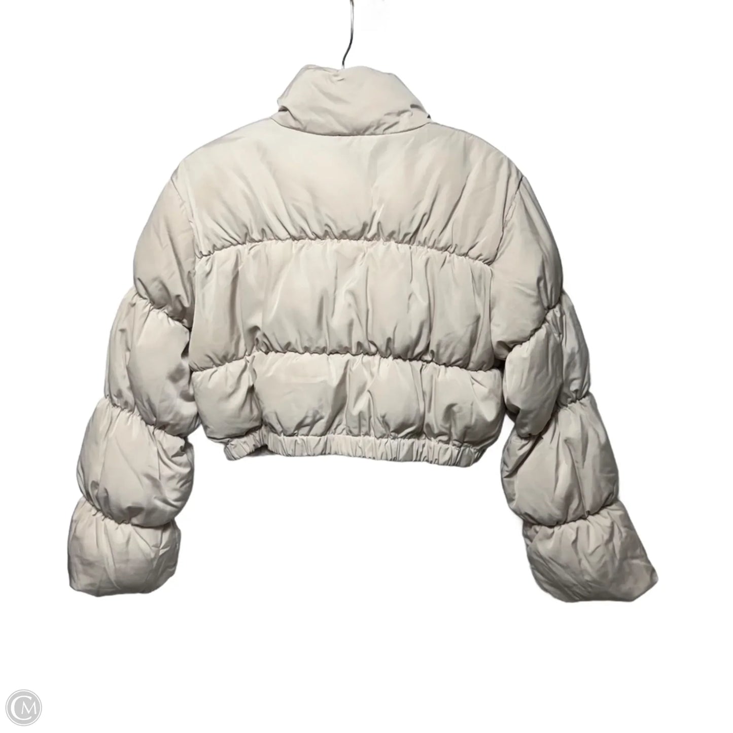 Cropped Puffer Jacket By Divided In Cream, Size: M