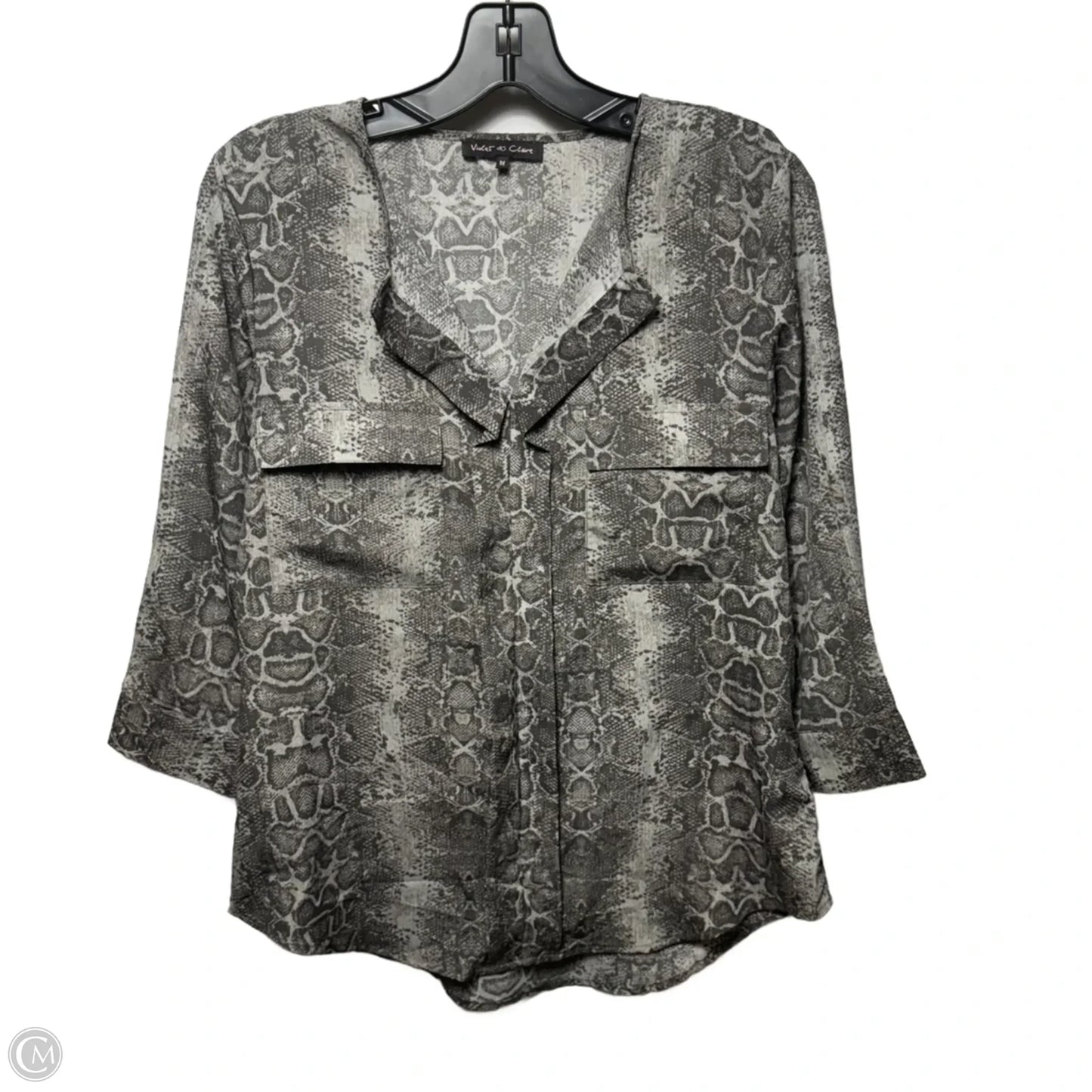 Top 3/4 Sleeve By Violet And Claire In Snakeskin Print, Size: M
