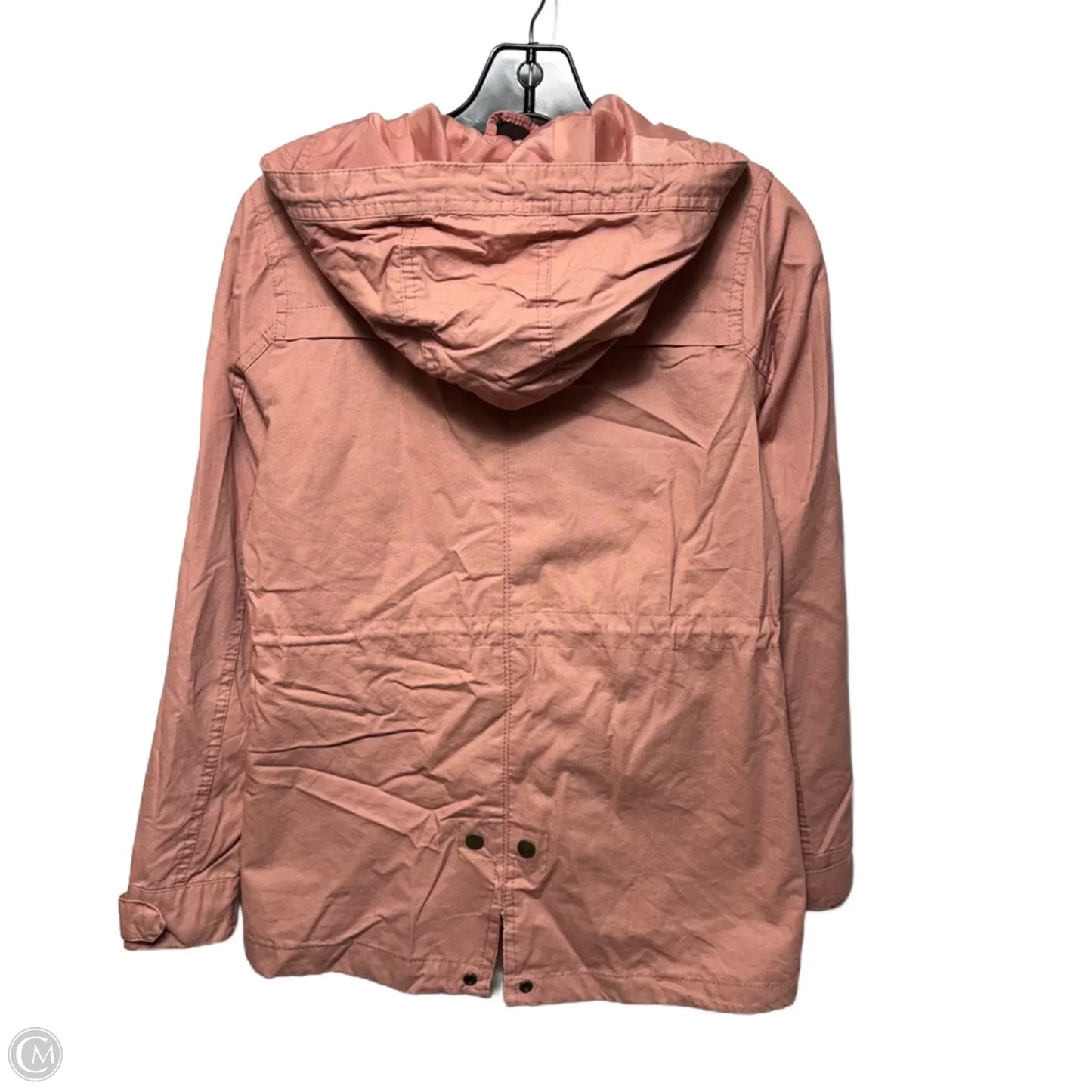 Cargo Style Hooded Jacket By Ambiance Apparel In Pink, Size: S