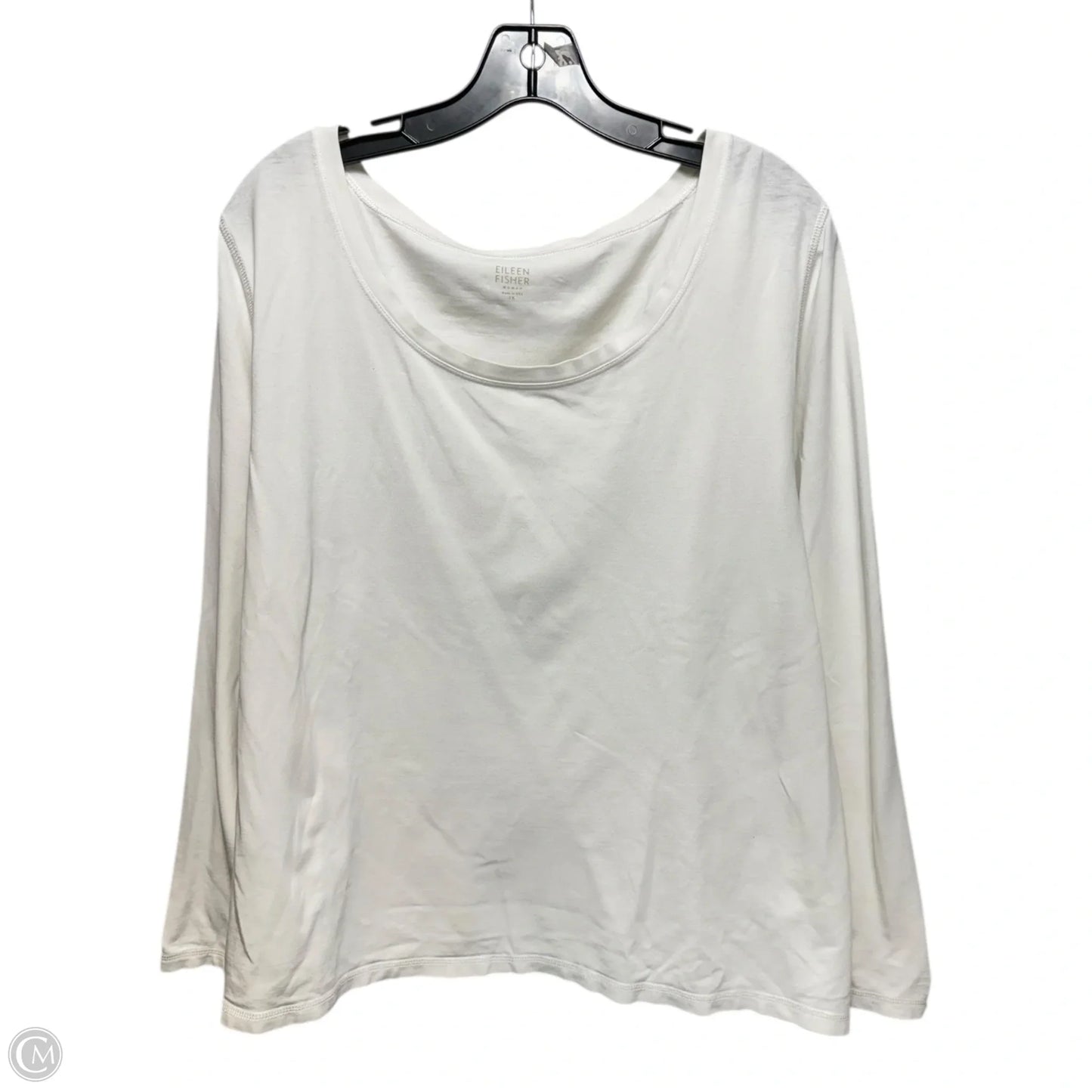 Top Long Sleeve Basic By Eileen Fisher In White, Size: 1x