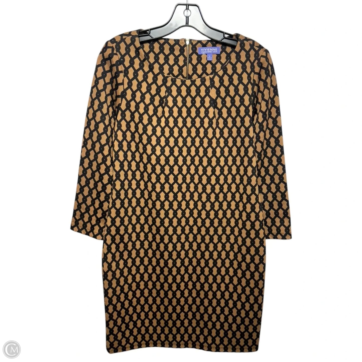 Knit Dress Casual Short By Vivienne By VivienneTam In Black & Tan, Size: 6