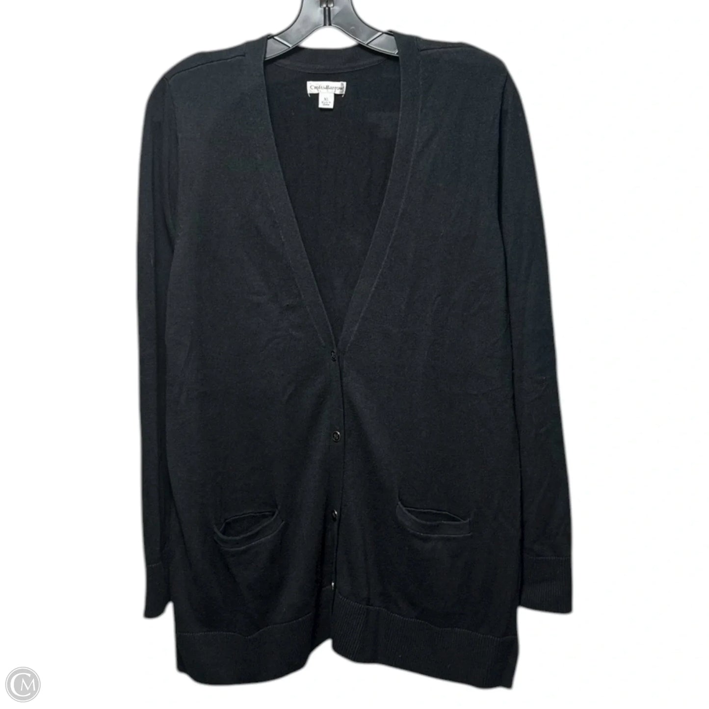 Sweater Cardigan By Croft And Barrow In Black, Size: Xl