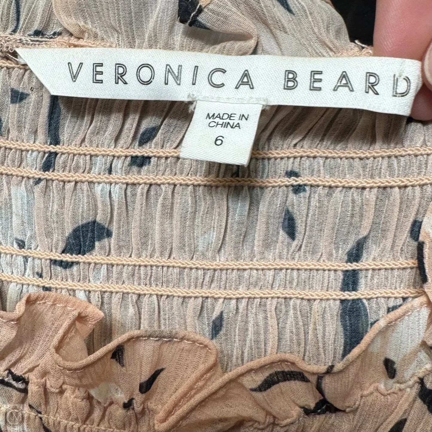 Cici Floral Smocked Ruffle Dress By Veronica Beard In Blush Multi, Size: 6