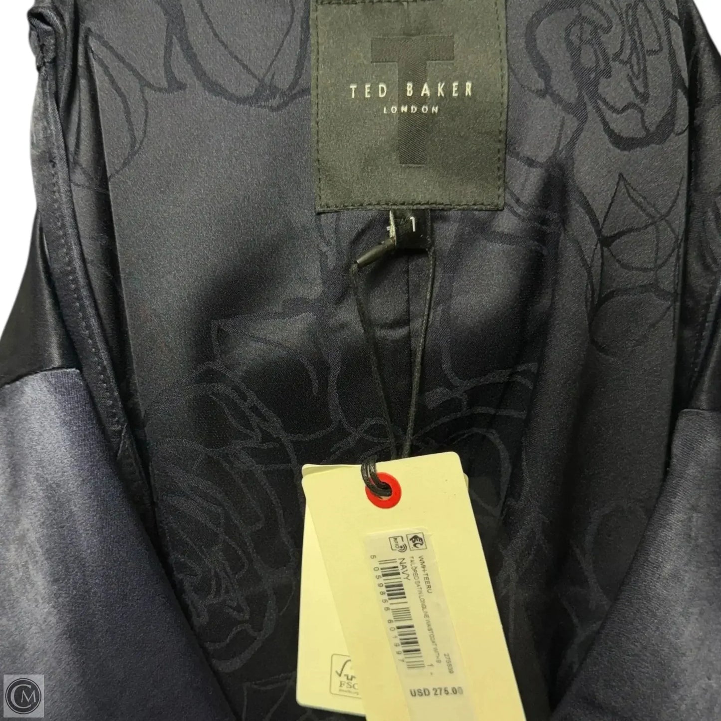 Tailored Satin Longline Vest By Ted Baker In Navy, Size: S (1)