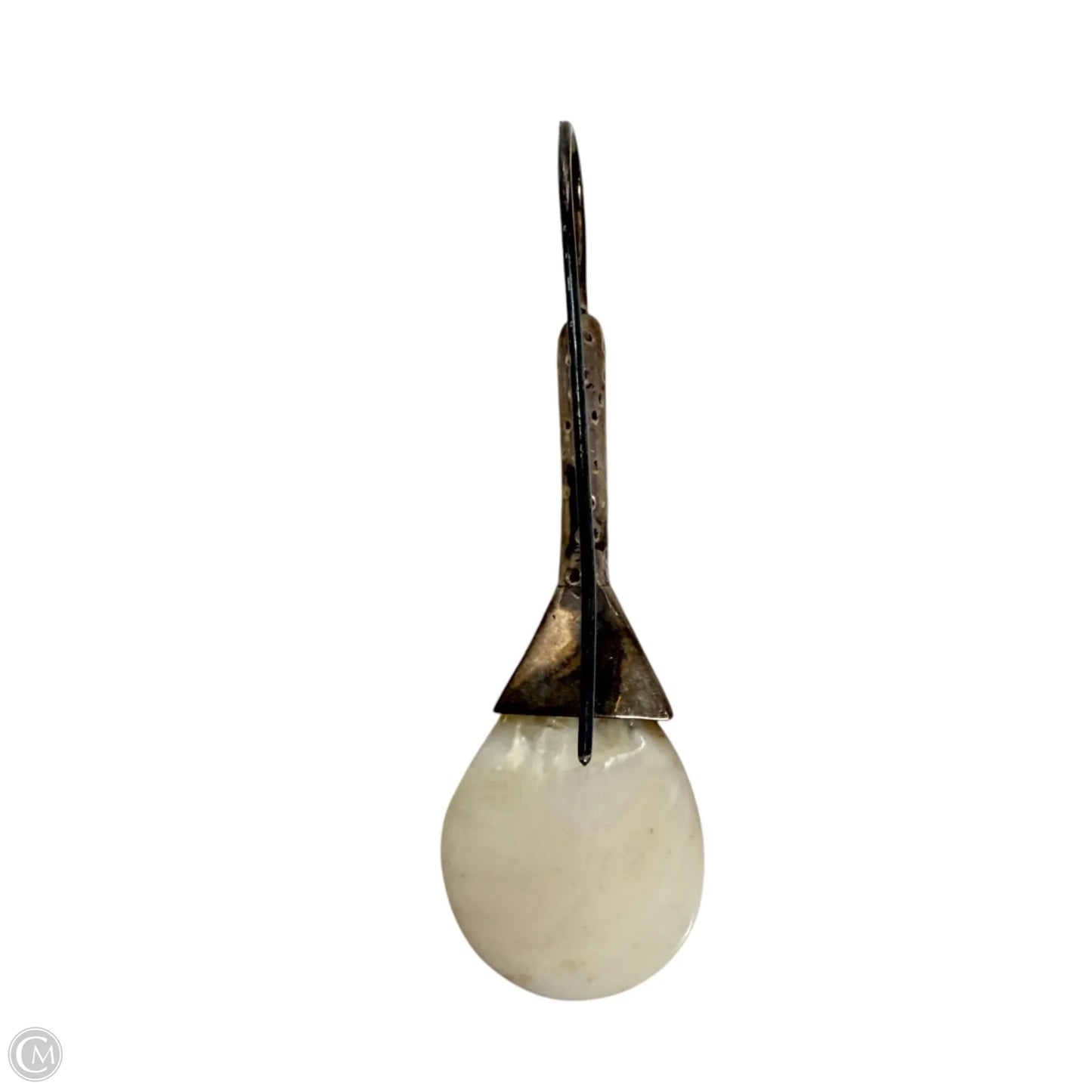 Antiqued Metal & Mother Of Pearl Drop Earrings