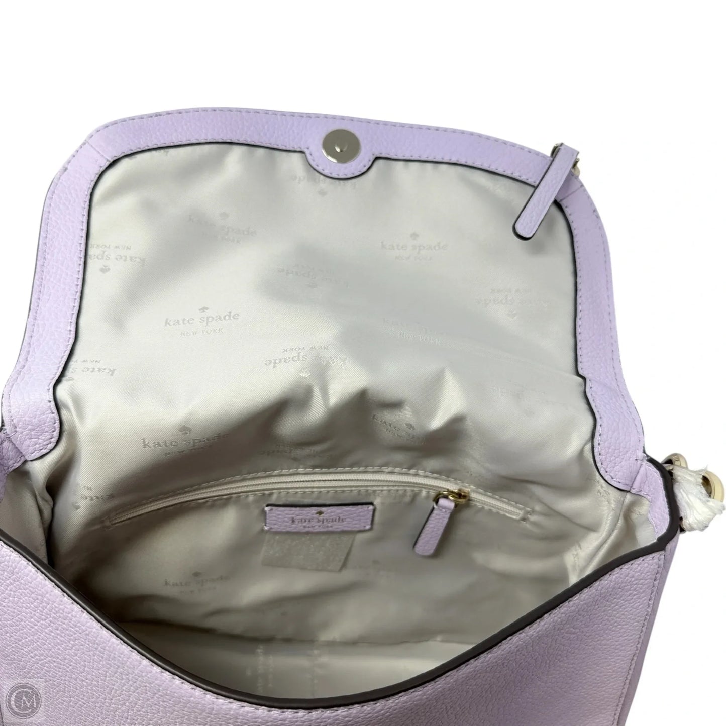 Jackson Flap Leather Satchel In Viola Flower Designer By Kate Spade, Size: Medium