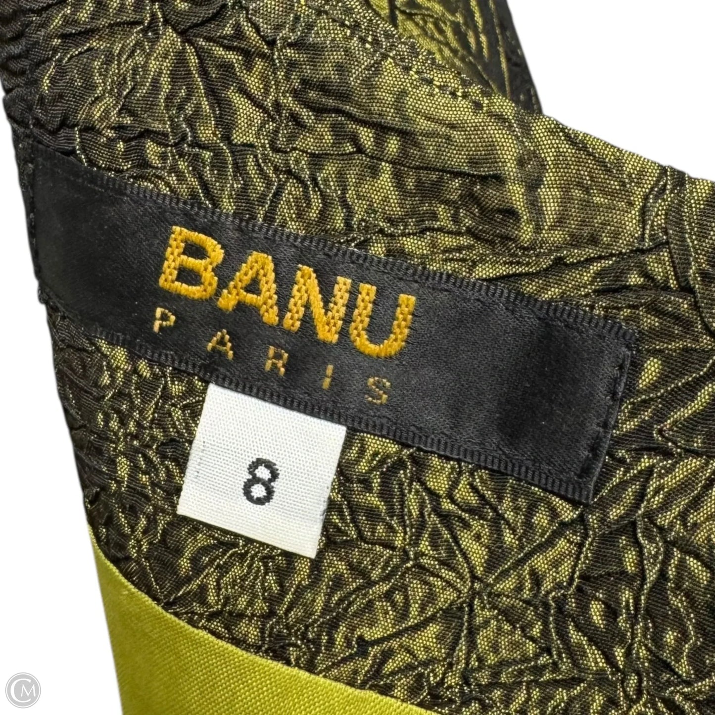 Metallic Textured Dress Party Midi By Banu Paris In Green, Size: 8