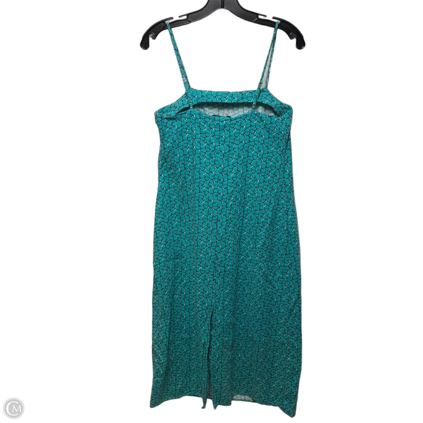 Linen Blend Strappy Midi Dress By Banana Republic In Green Mini Geo Pattern, Size: XS