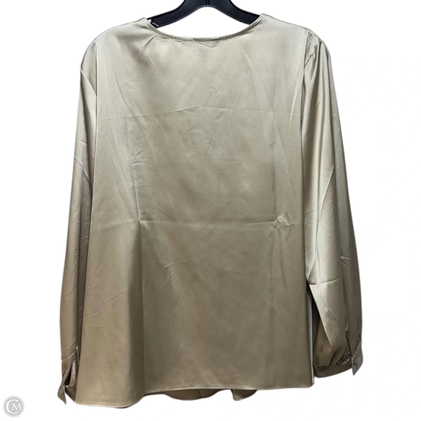 Blouse Long Sleeve By Banana Republic In Cream, Size: 1x