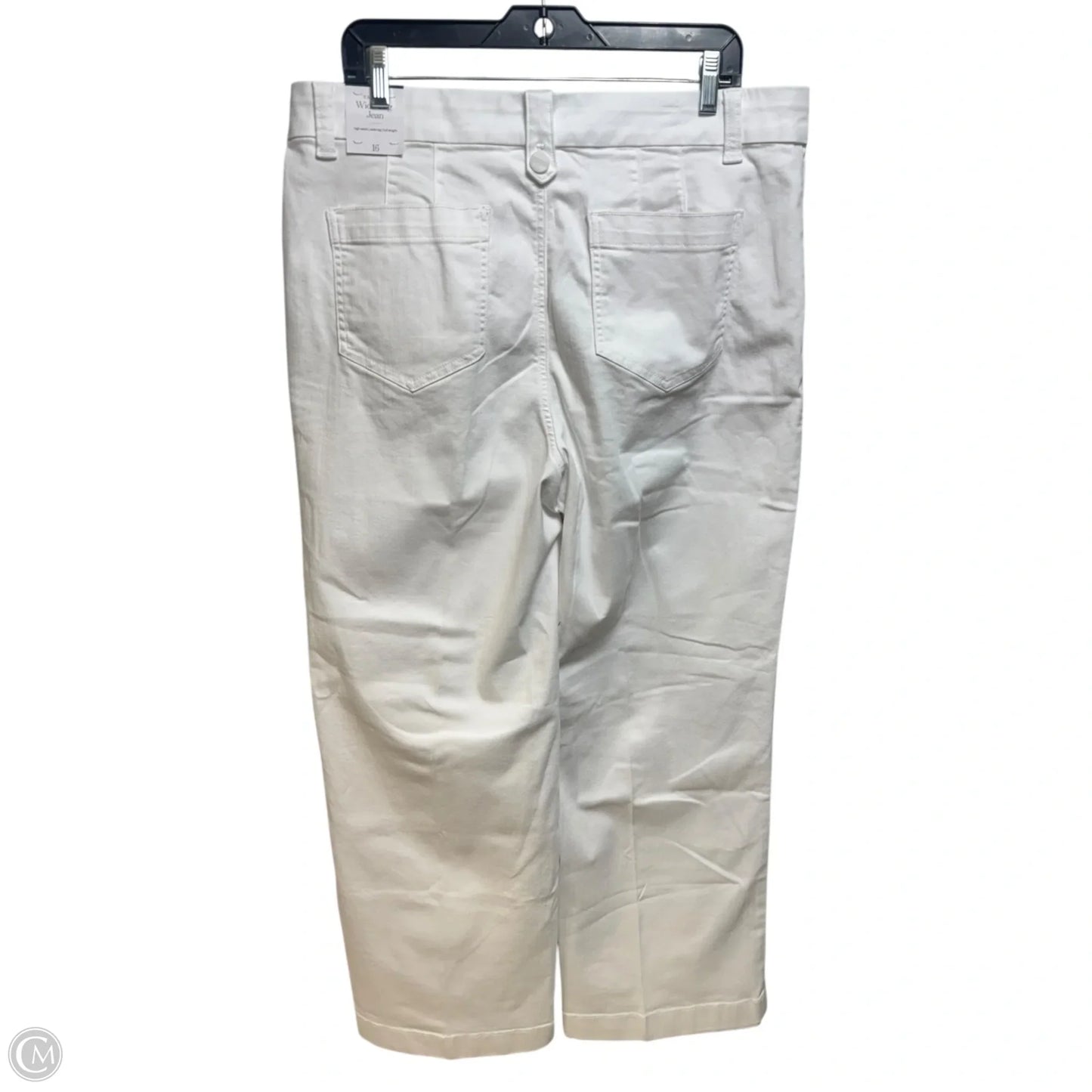 Wide Leg Jeans By Talbots In White, Size: 16