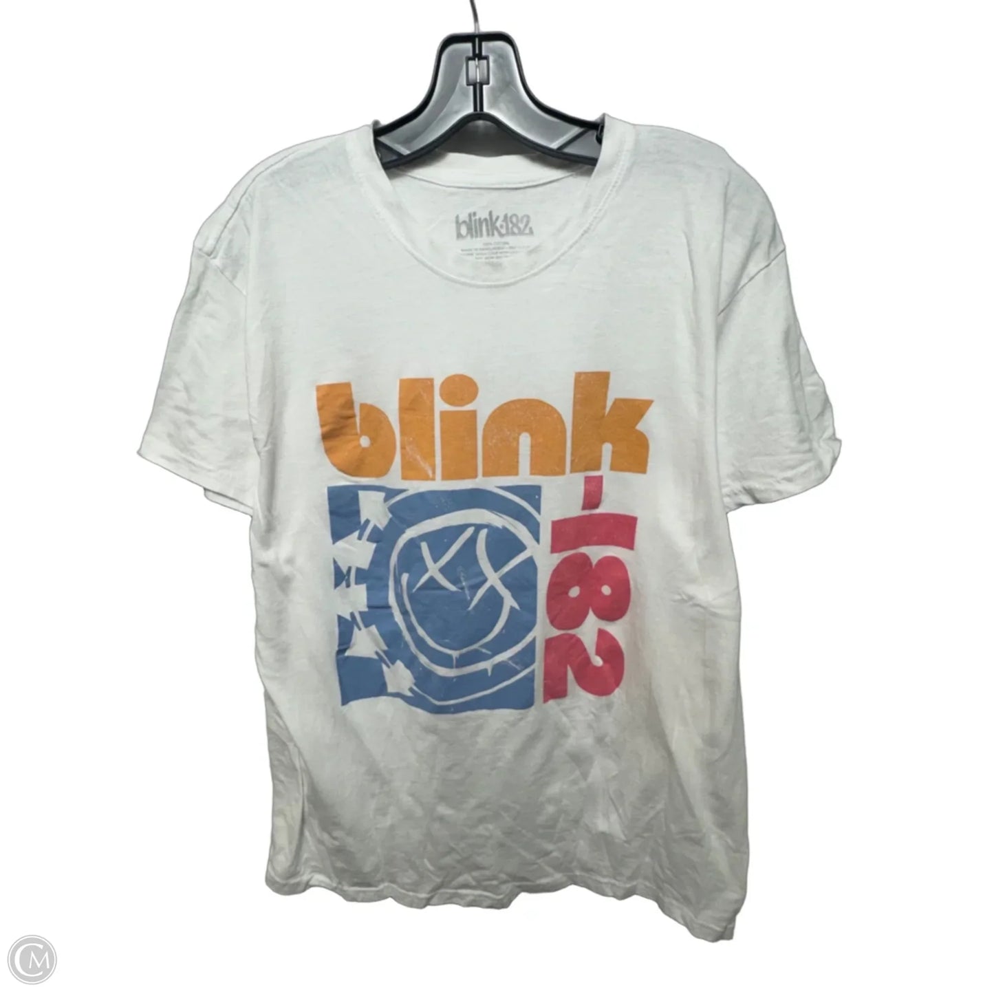 Blink 182 Top Short Sleeve In White, Size: 2x