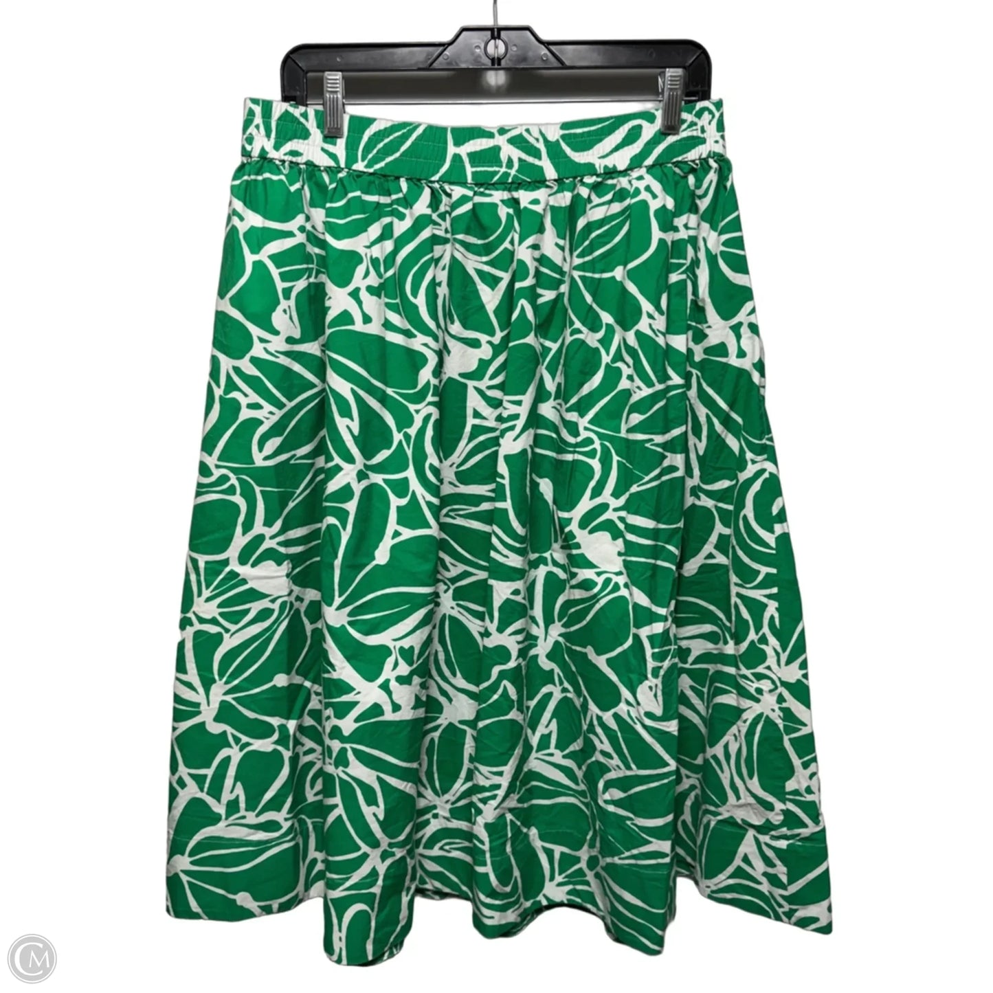 Skirt Midi By Banana Republic In Green & White, Size: L