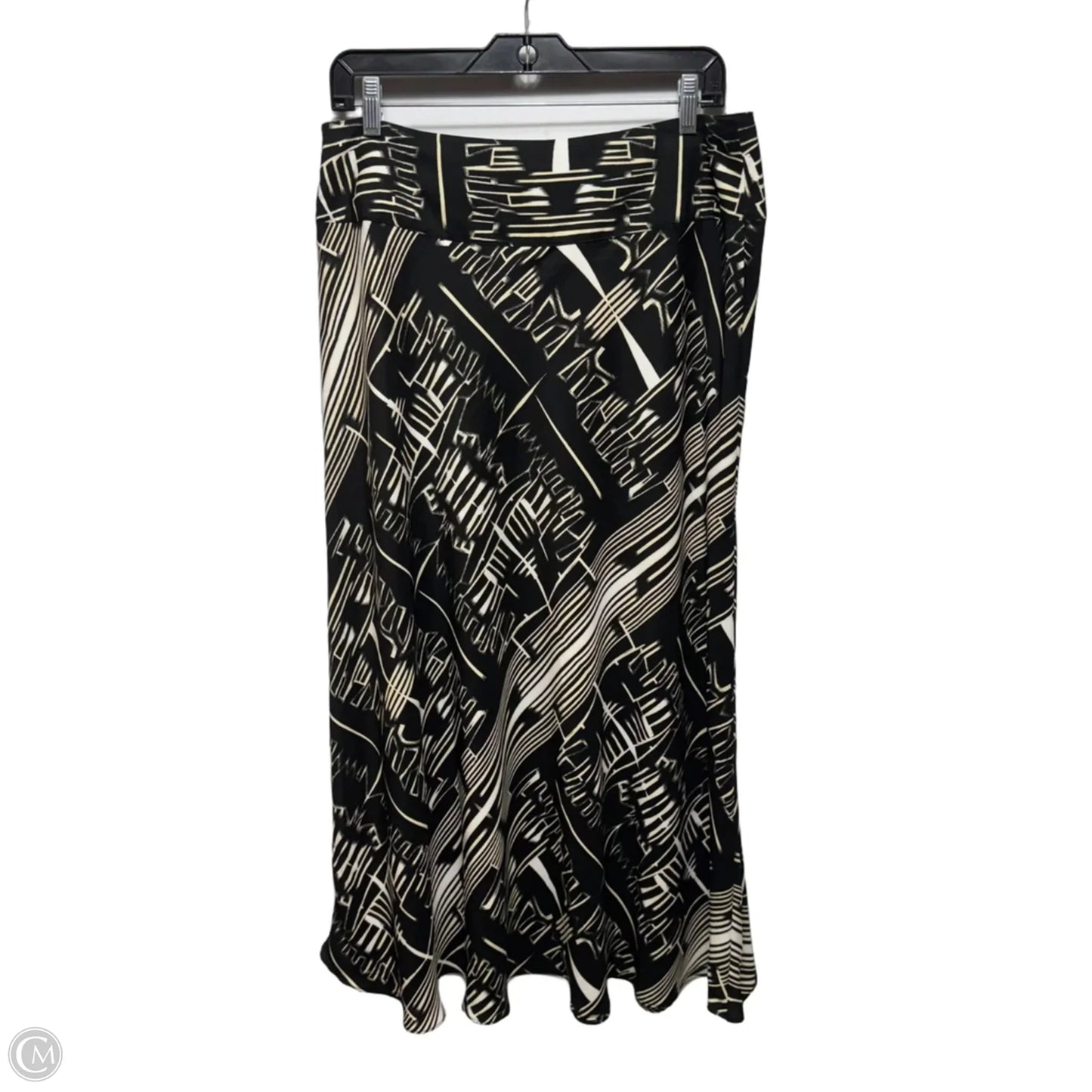 Skirt Maxi By Black Label By Chicos In Black & Cream, Size: 12