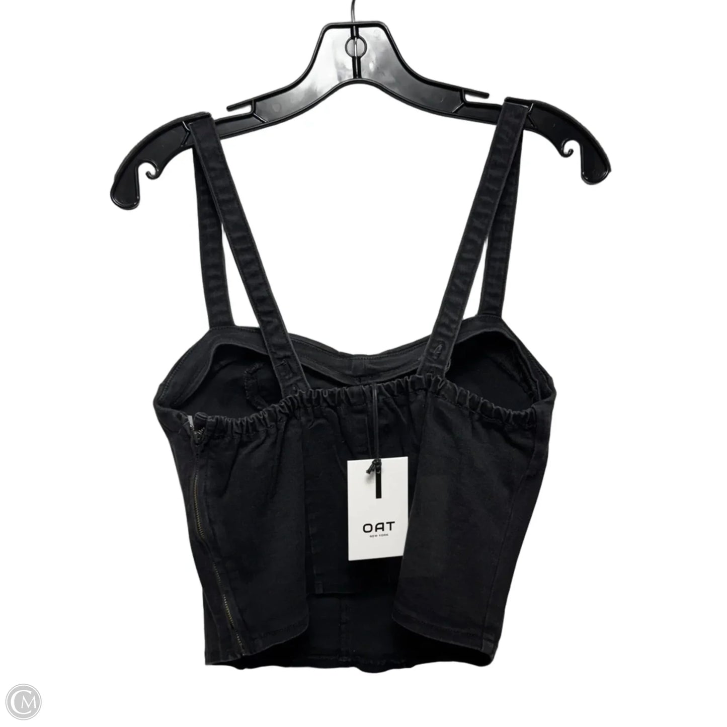 Denim Bustier Top Sleeveless By Oat In Black, Size: M