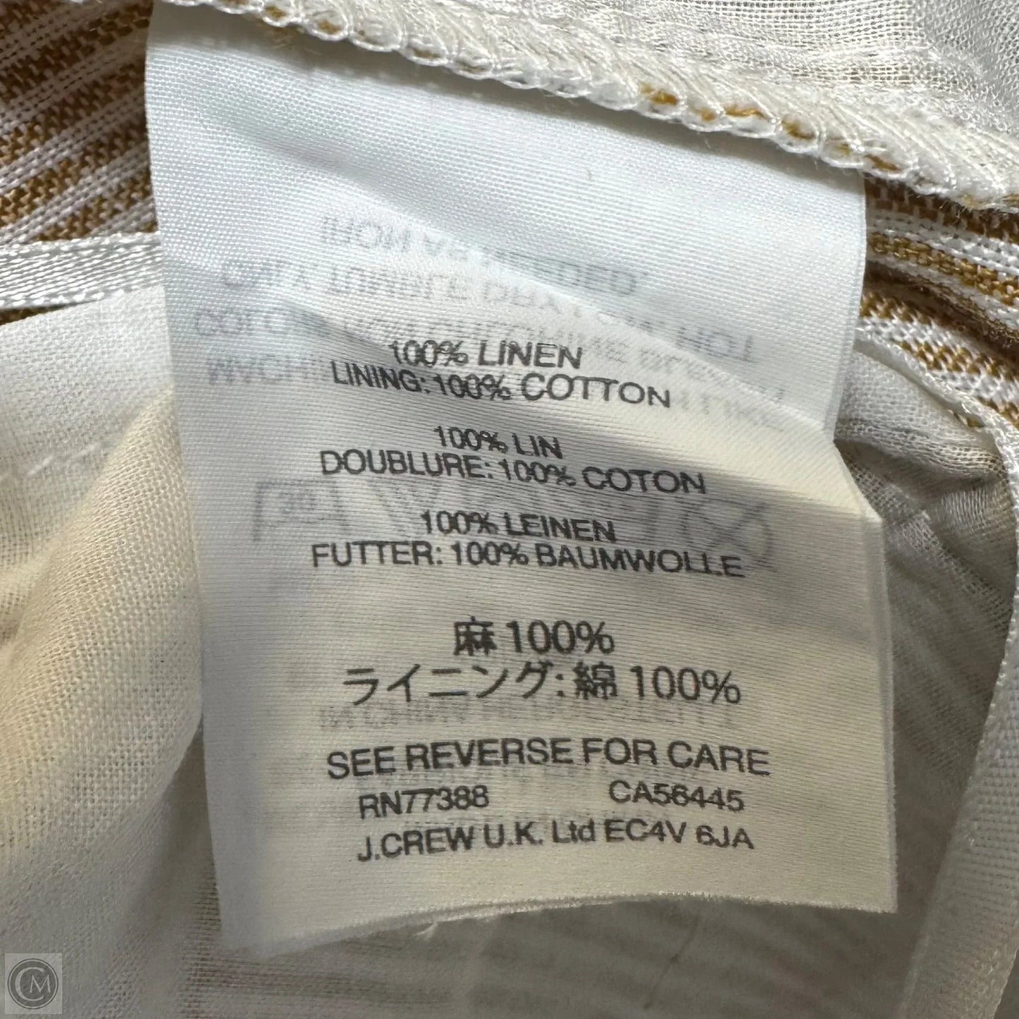 Linen Jumpsuit By J. Crew In Striped Pattern, Size: 6p