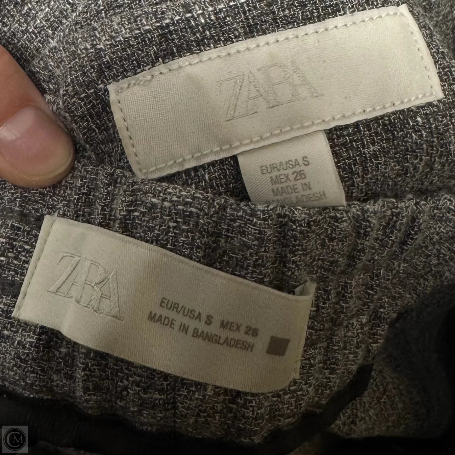 Jaspe Safari Matching Jacket & Flecked Wide Leg Trousers Suit Set 2 Piece By Zara In Grey, Size: S