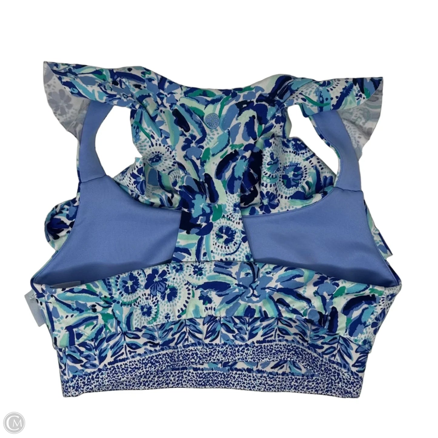 Athletic Bra Designer By Luxletic Lilly Pulitzer In Blue & Green, Size: S