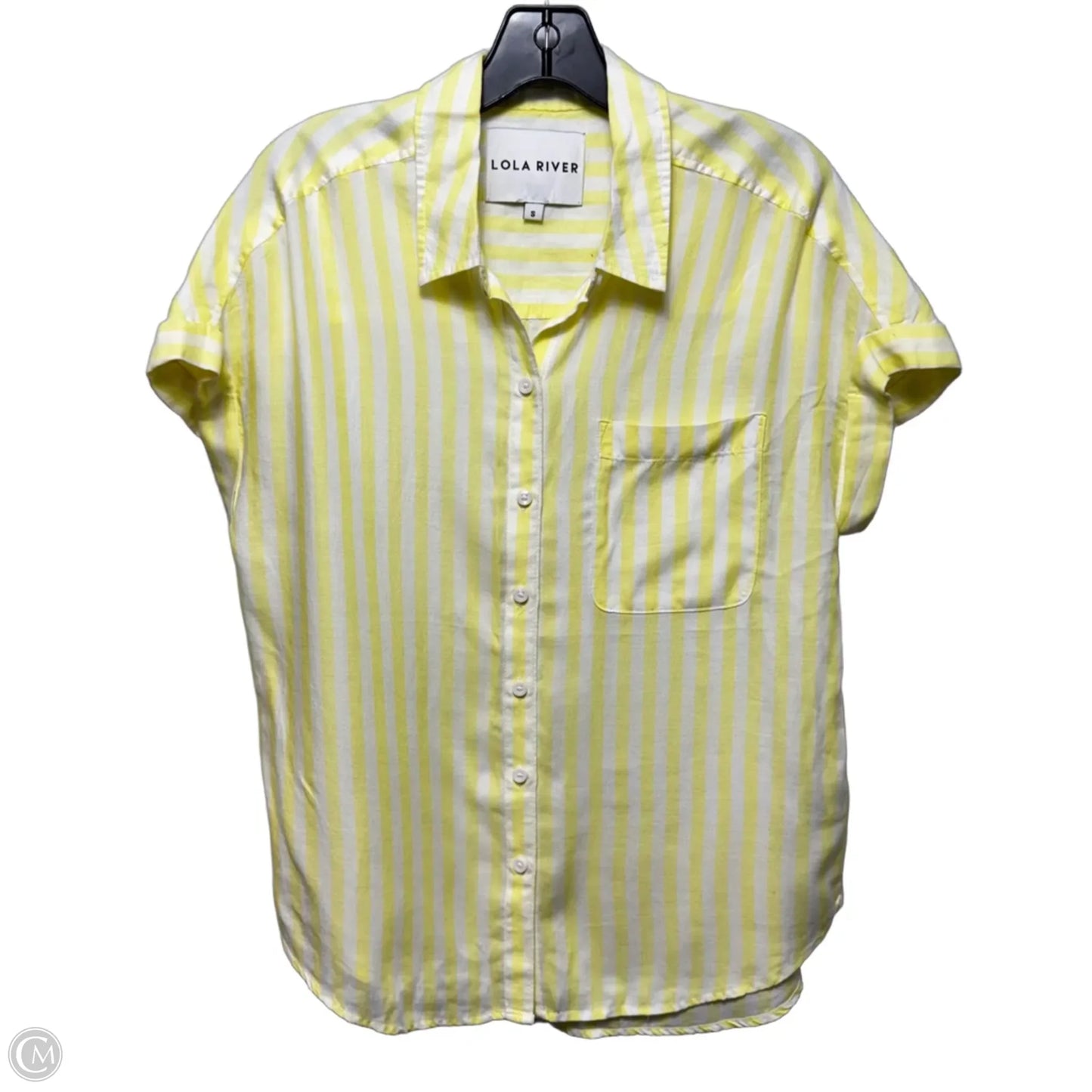 Tencel Top Short Sleeve By Lola River In Striped Pattern, Size: S