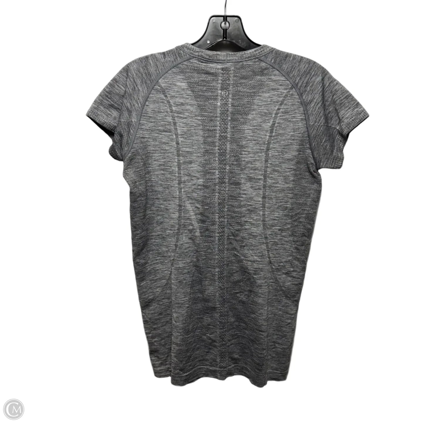Athletic Top Short Sleeve By Lululemon In Grey, Size: 10