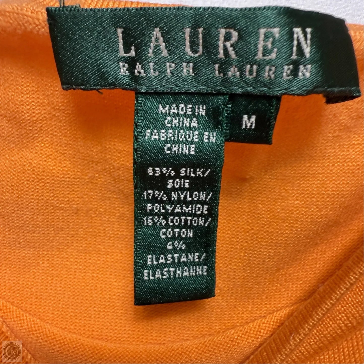 Silk Blend Knit Sleeveless Top By Lauren By Ralph Lauren In Orange, Size: M