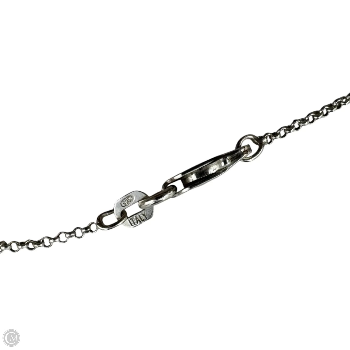 Grey Sterling Set Stone Pendant Necklace Sterling Silver