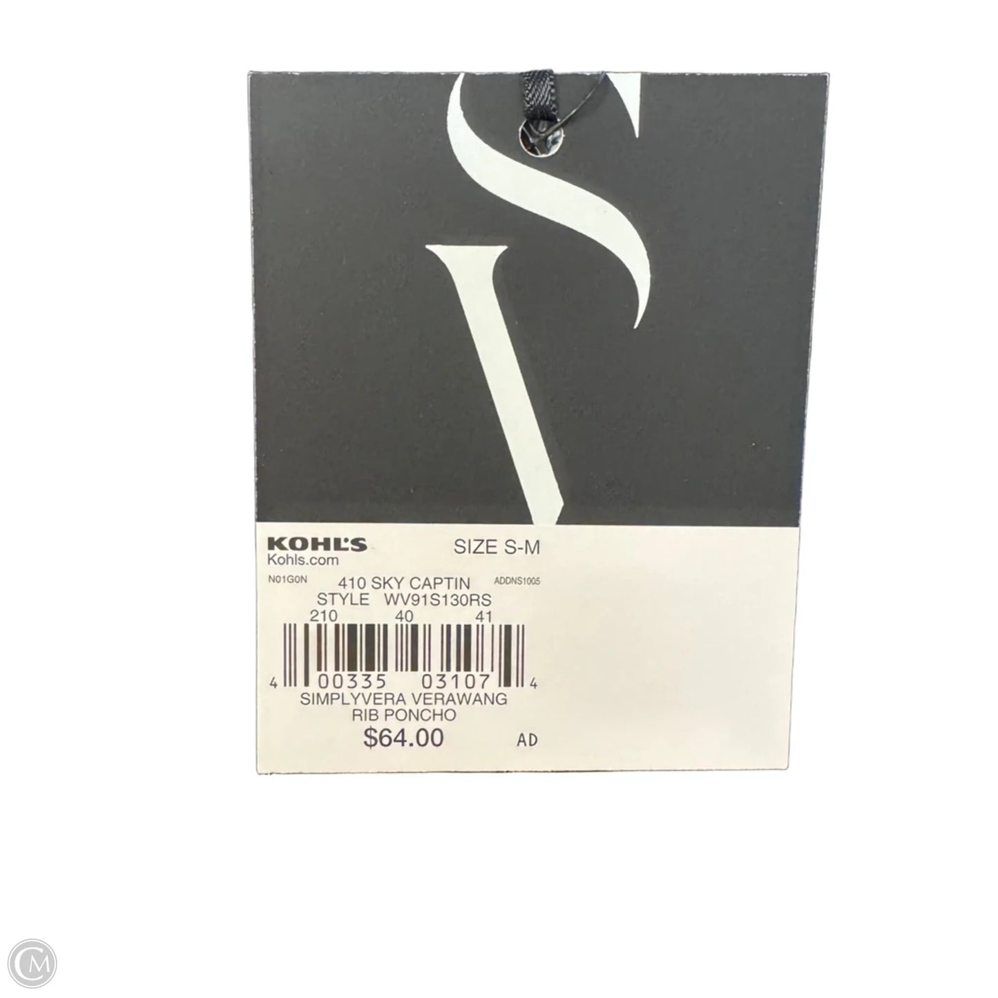 Rib Poncho Sweater By Simply Vera In Navy, Size: S/M