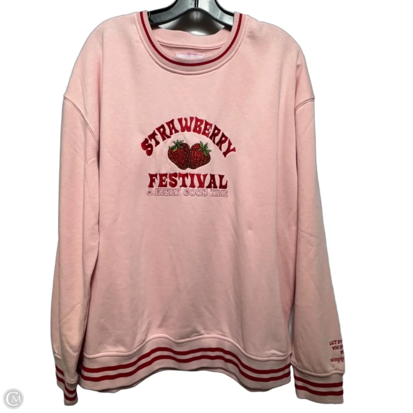 Sweatshirt Collar By Simply Southern In Pink & Red, Size: Xl