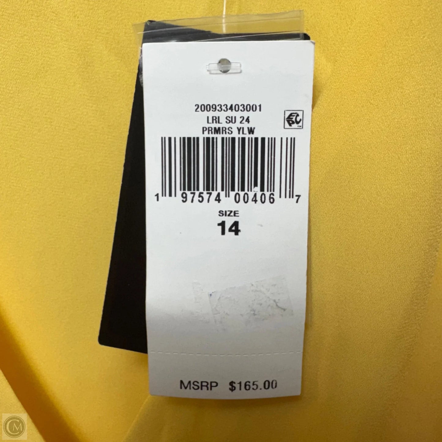 Belted Georgette Puff-Sleeve Dress By Ralph Lauren Black Label In Primrose Yellow, Size: 14