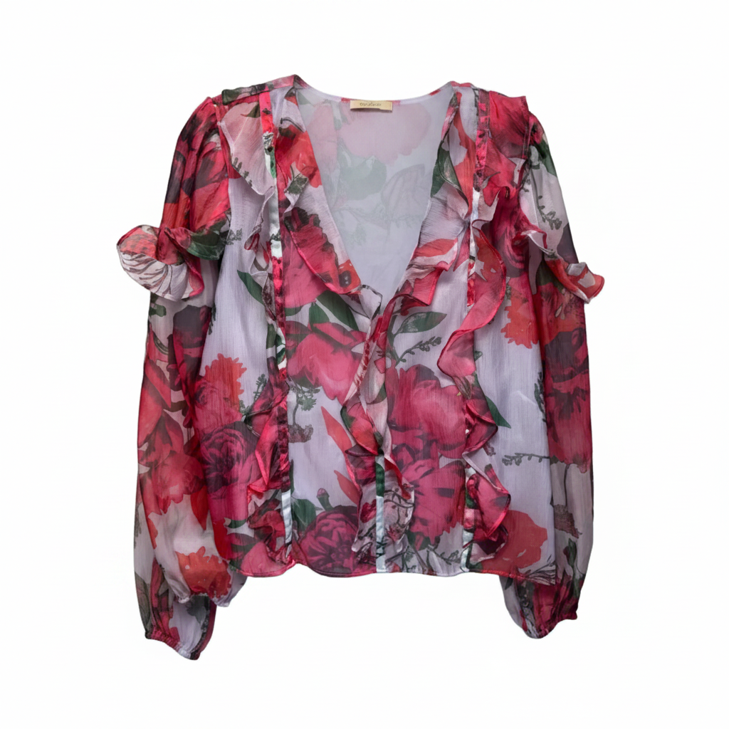 Top Long Sleeve By Hutch In Floral Print, Size: S