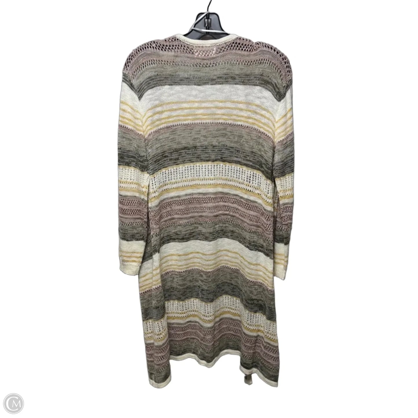 Sweater Cardigan By Olive And Oak In Striped Pattern, Size: M