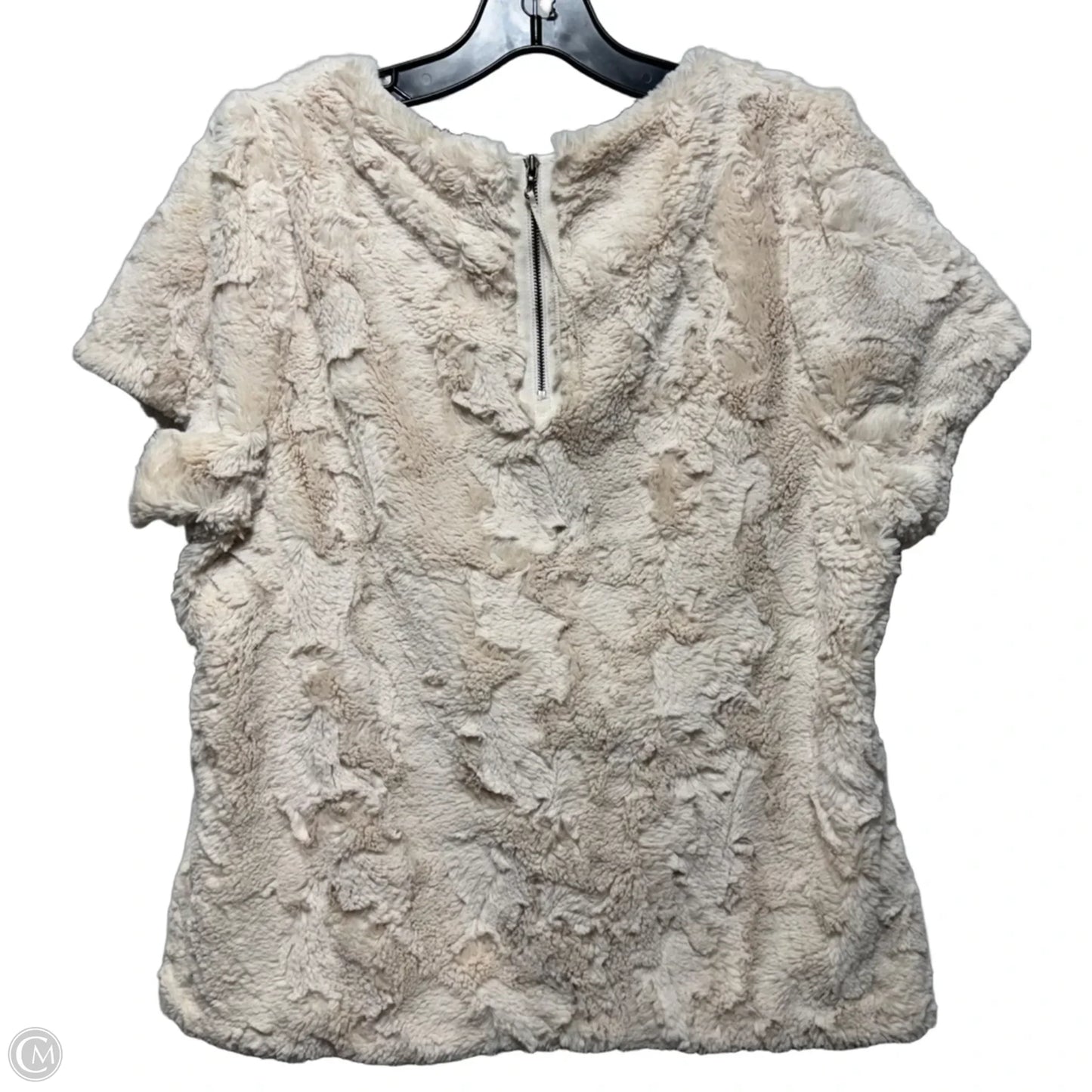 Top Short Sleeve By Anthropologie In Cream, Size: L