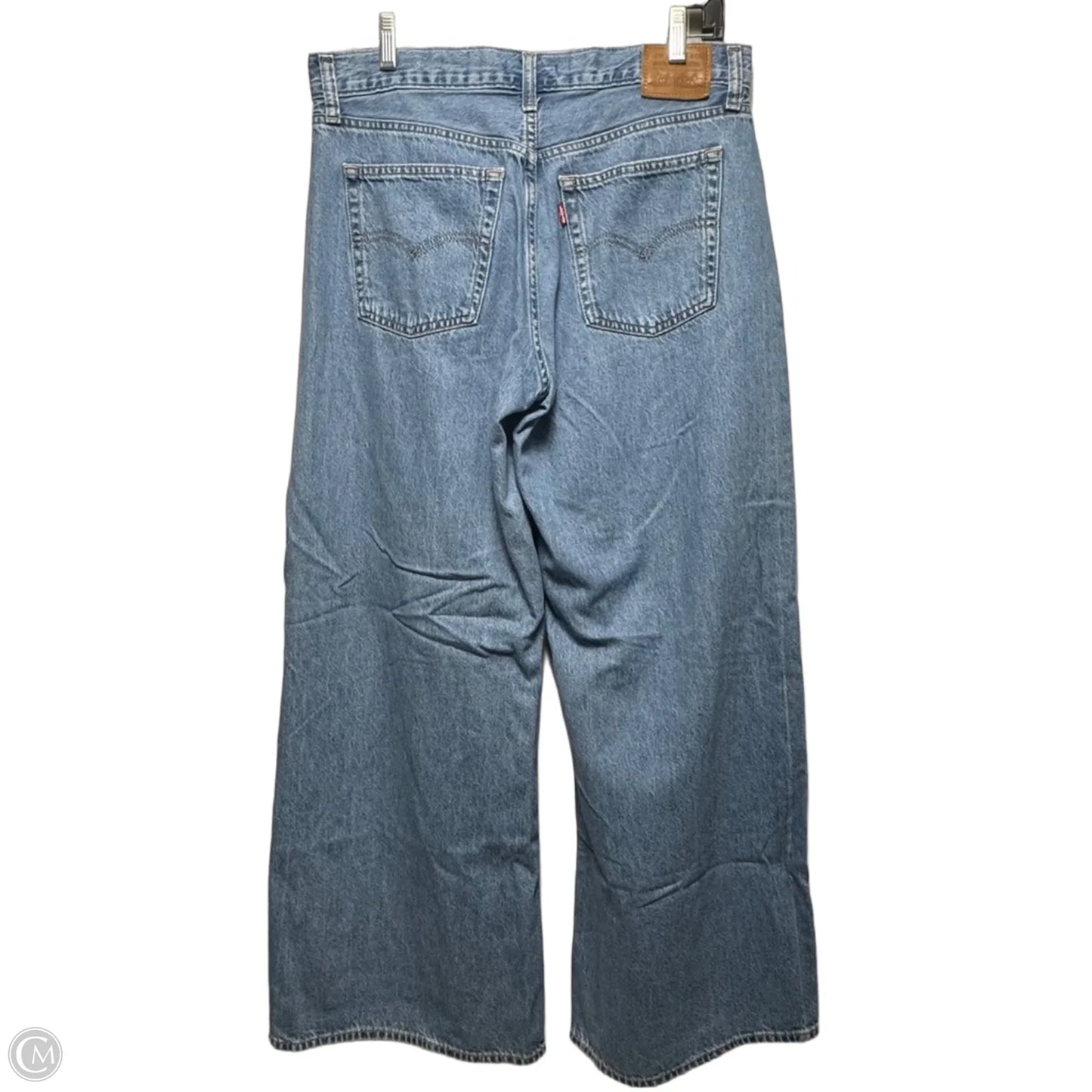 Baggy Pleated Dad Jeans Wide Leg By Levis In Blue Denim, Size: 10
