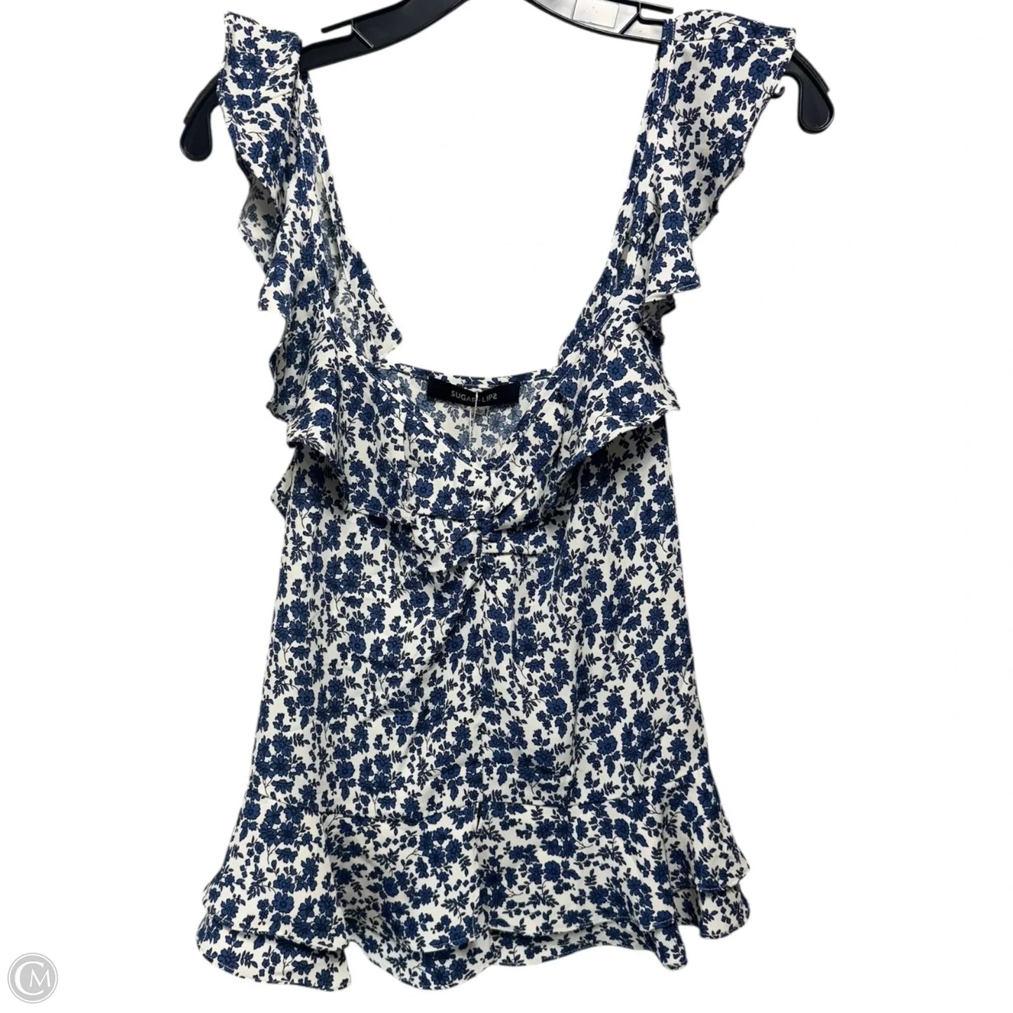 Top Sleeveless By Sugar Lips In Floral Print, Size: L