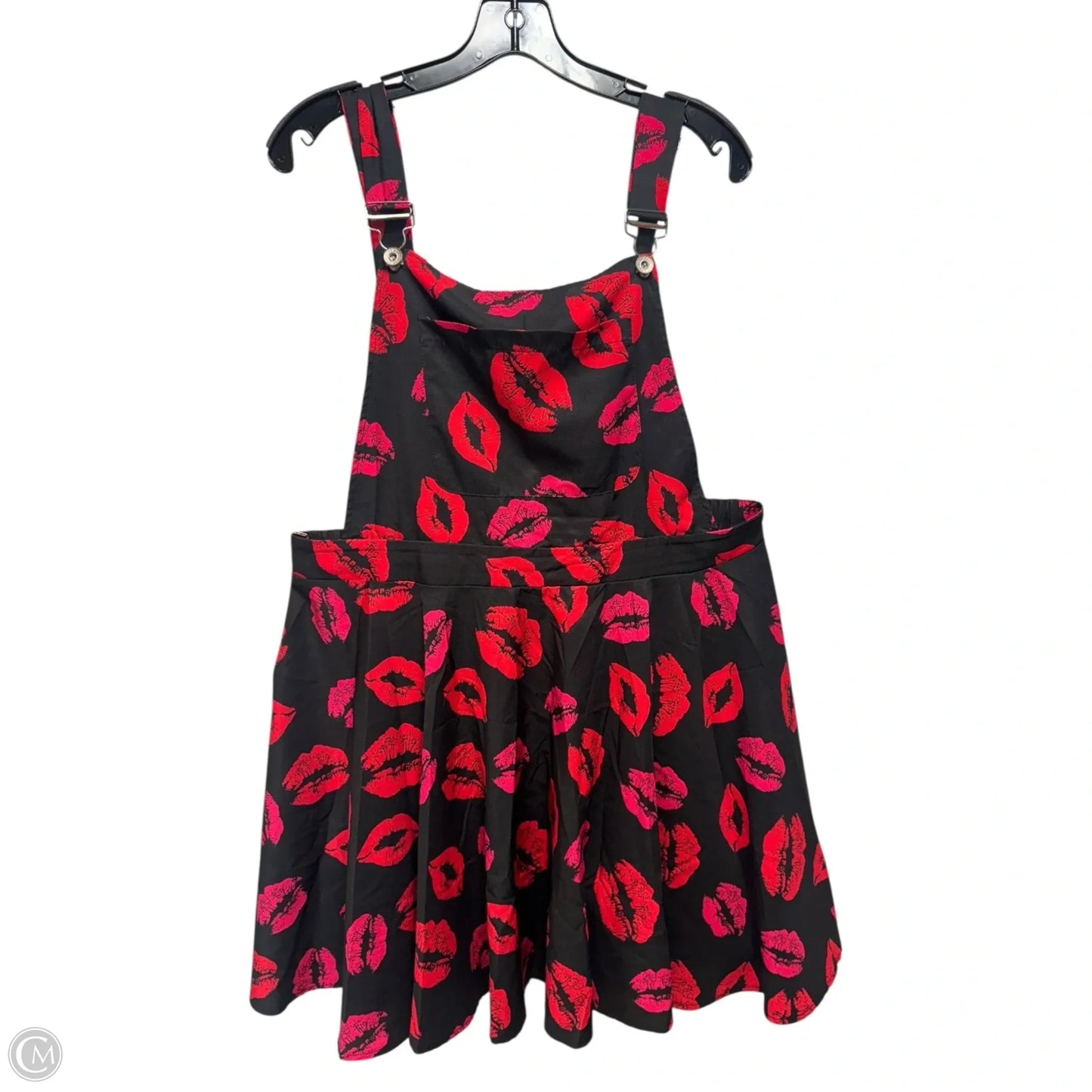 Lips Overall Dress Casual Short By Shein In Black & Red, Size: 2x