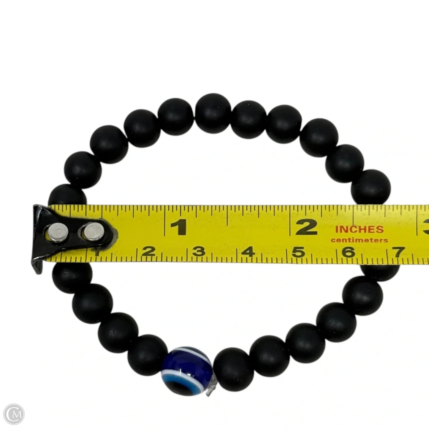 Evil Eye Beaded Stretch Bracelet In Black