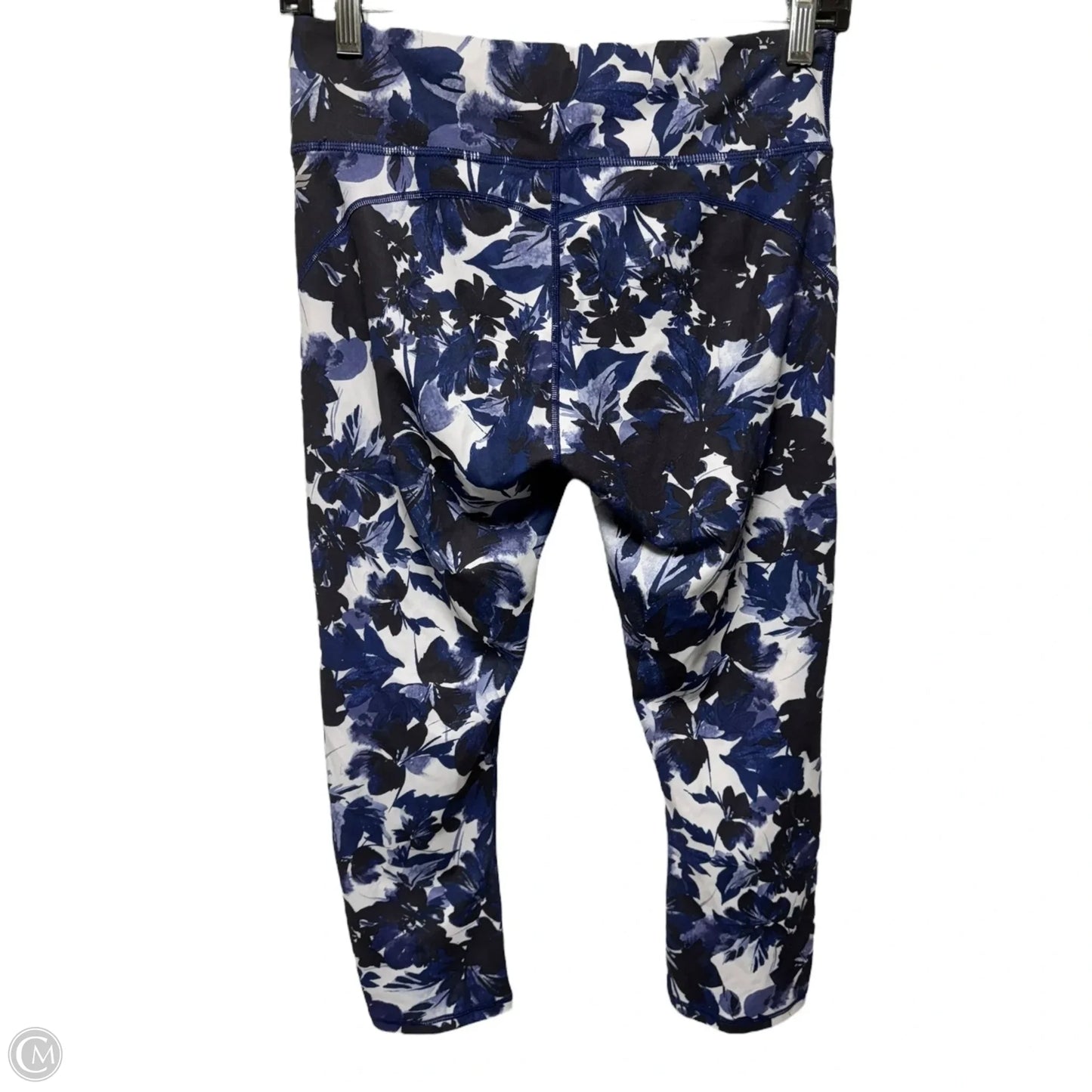 Athletic Leggings Cropped By Fabletics In Blue & White, Size: S