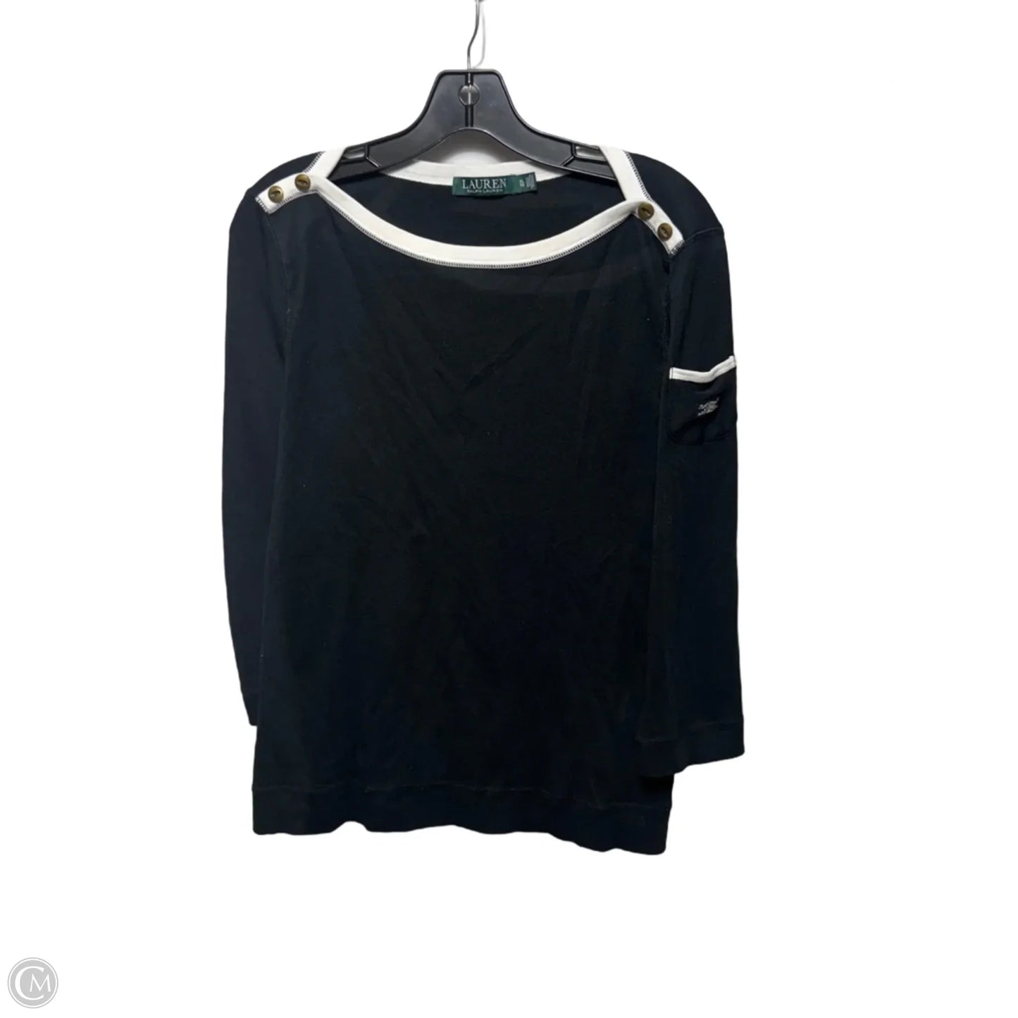 Top Long Sleeve By Lauren By Ralph Lauren In Black, Size: Xl