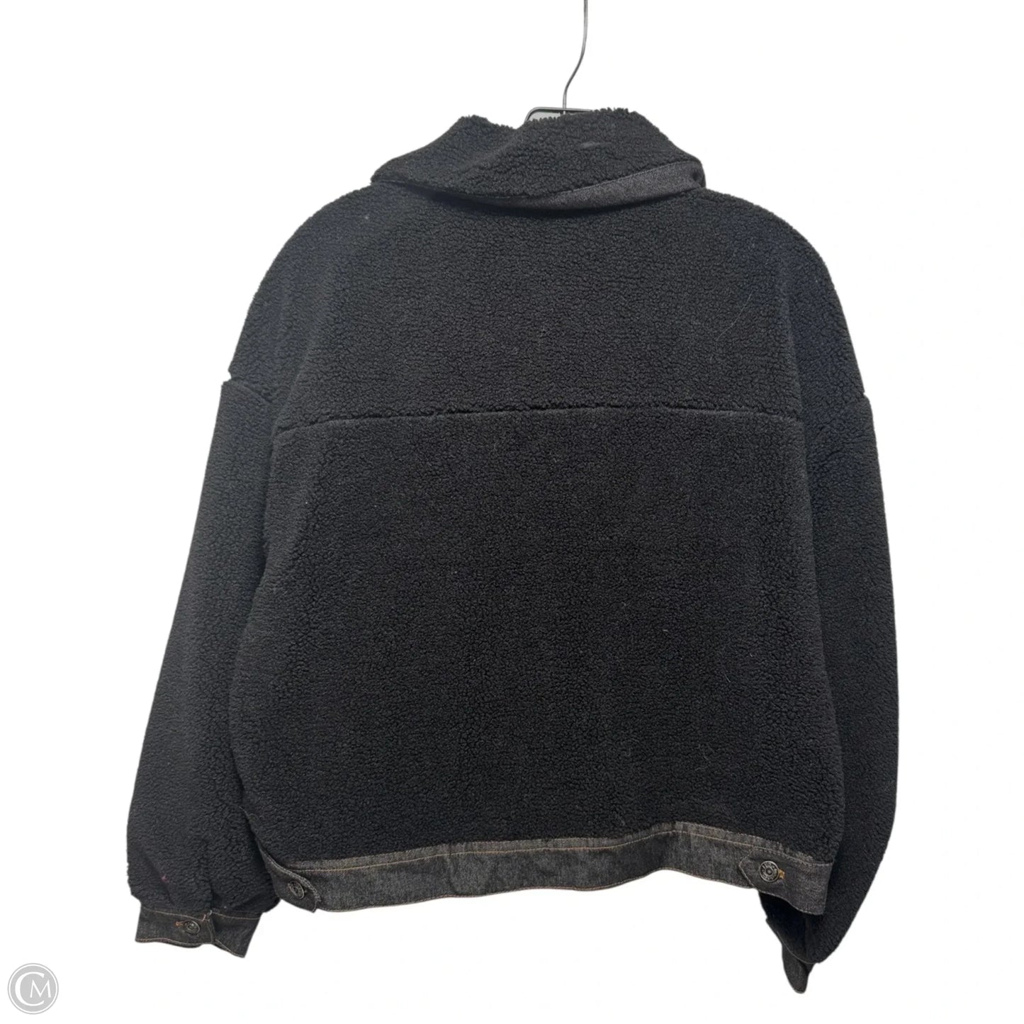 Denim Trim Jacket Fleece By Steve Madden In Black, Size: L