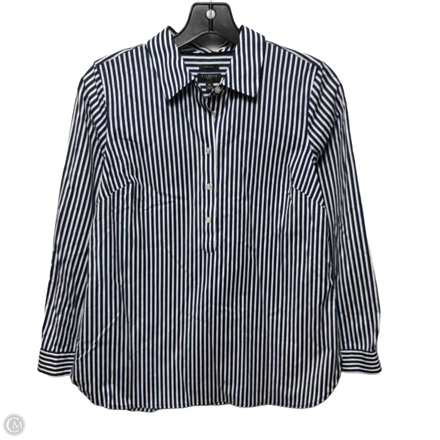 Top Long Sleeve By Talbots In Striped Pattern, Size: 4