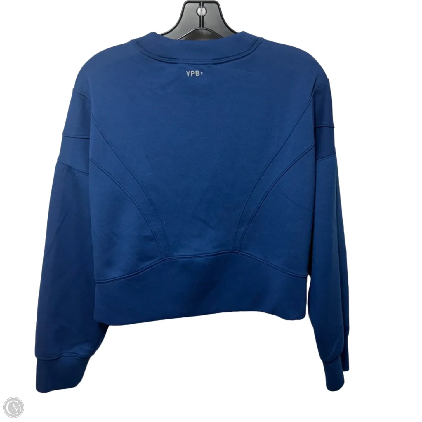 Cropped Sweatshirt Top Long Sleeve By Ypb In Blue, Size: S