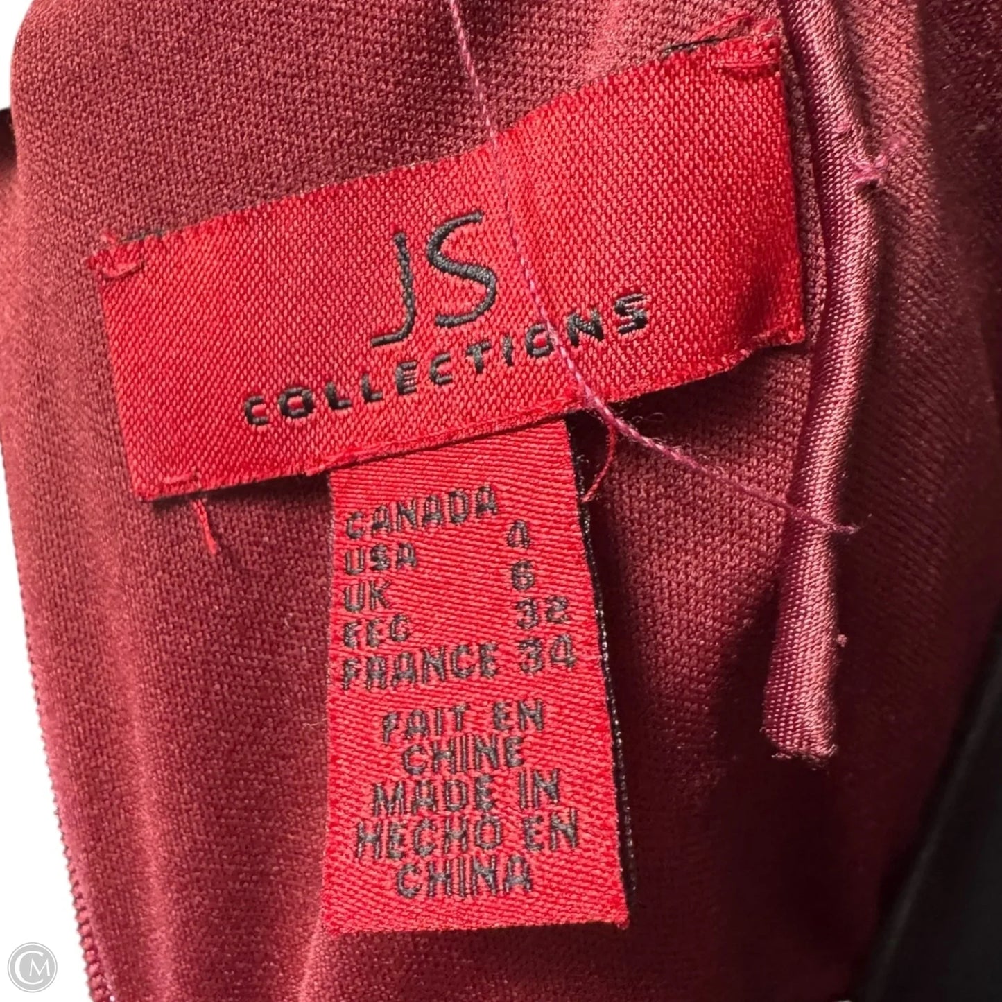 Dress Party Short By Js Collections In Maroon, Size: 4