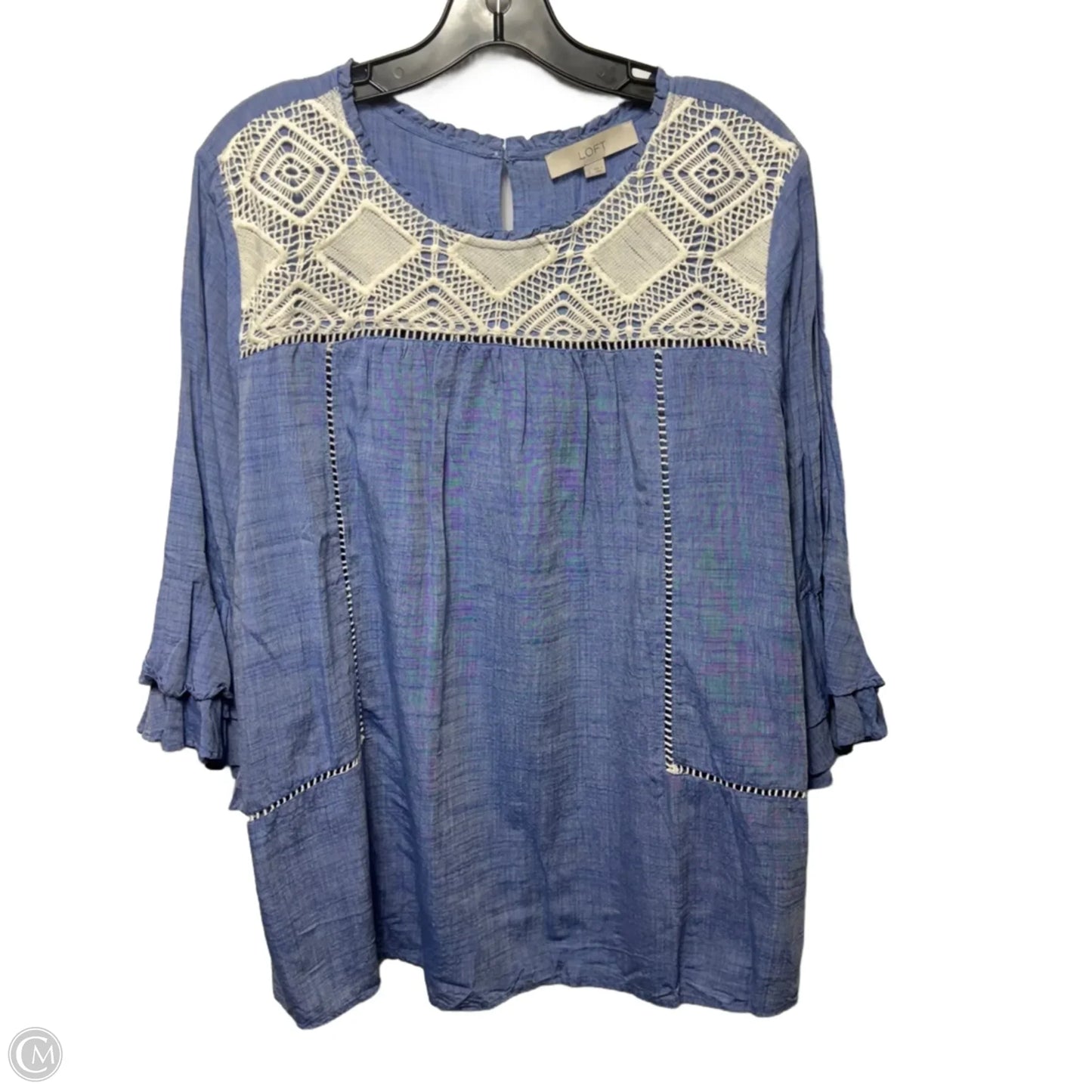 Top 2pc 3/4 Sleeve By Loft In Blue, Size: M