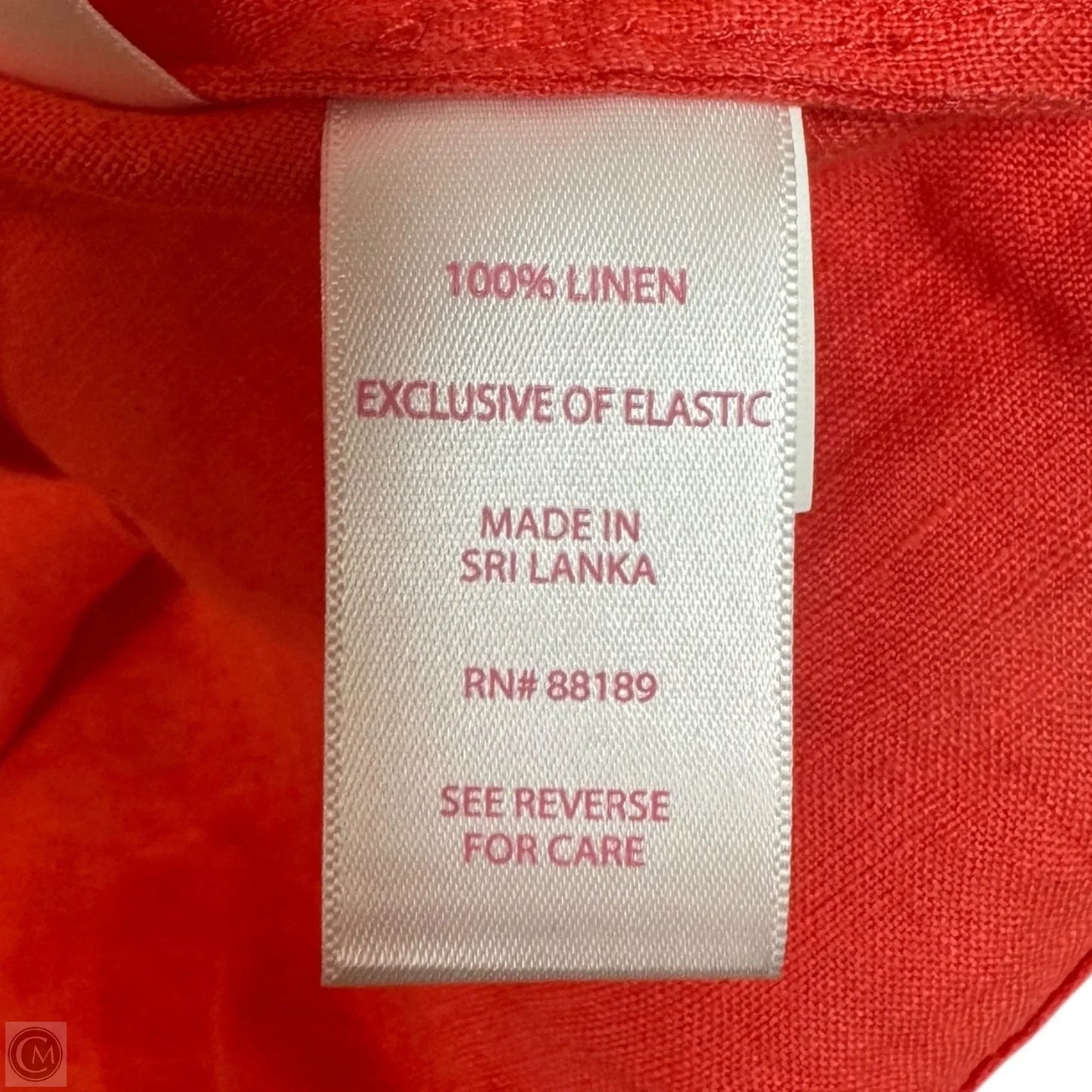 Mialeigh Elbow Sleeve Linen Top Designer By Lilly Pulitzer In Coral, Size: 8