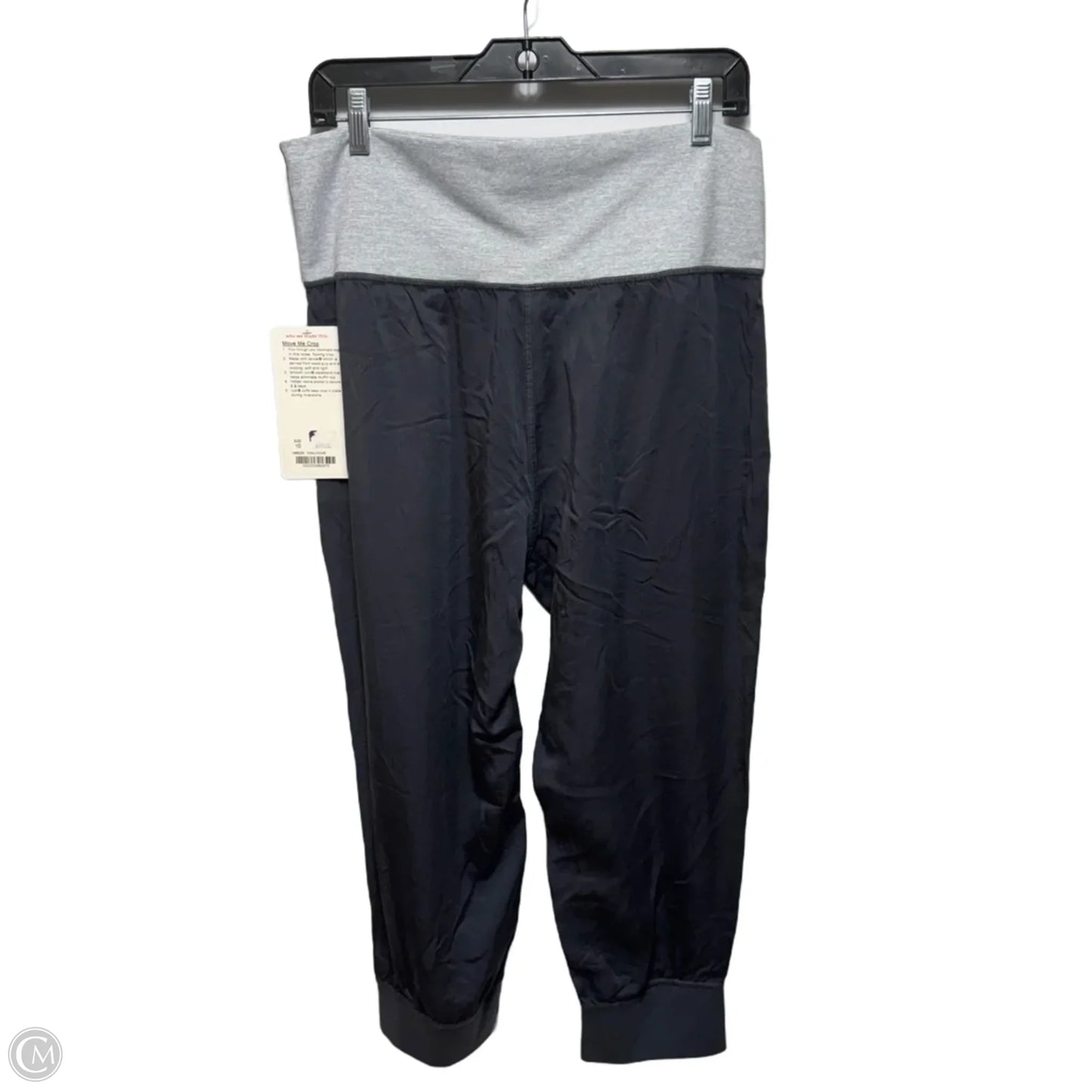 Move Me Crop Athletic Capris By Lululemon In Black & Grey, Size: 10