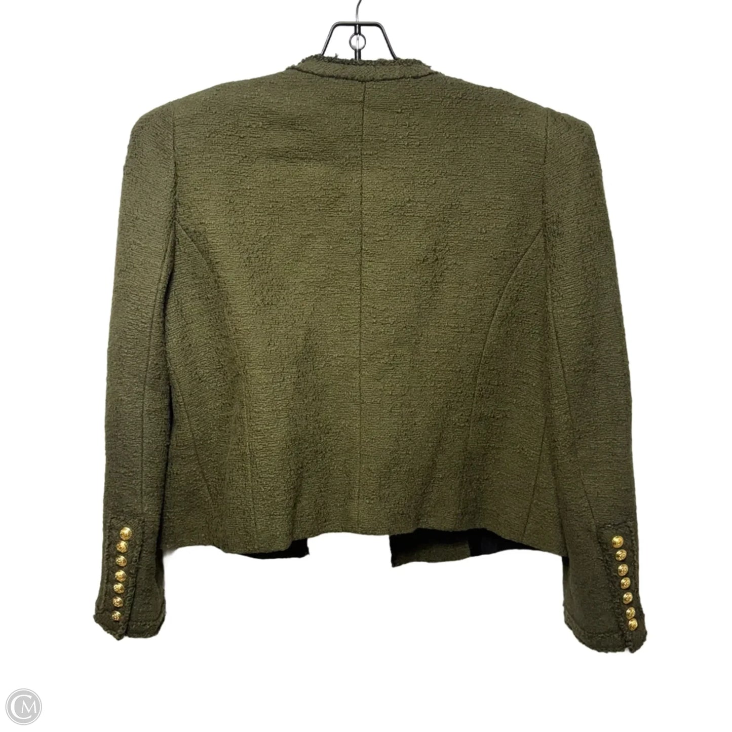Cropped Blazer By Zara In Green, Size: Xl