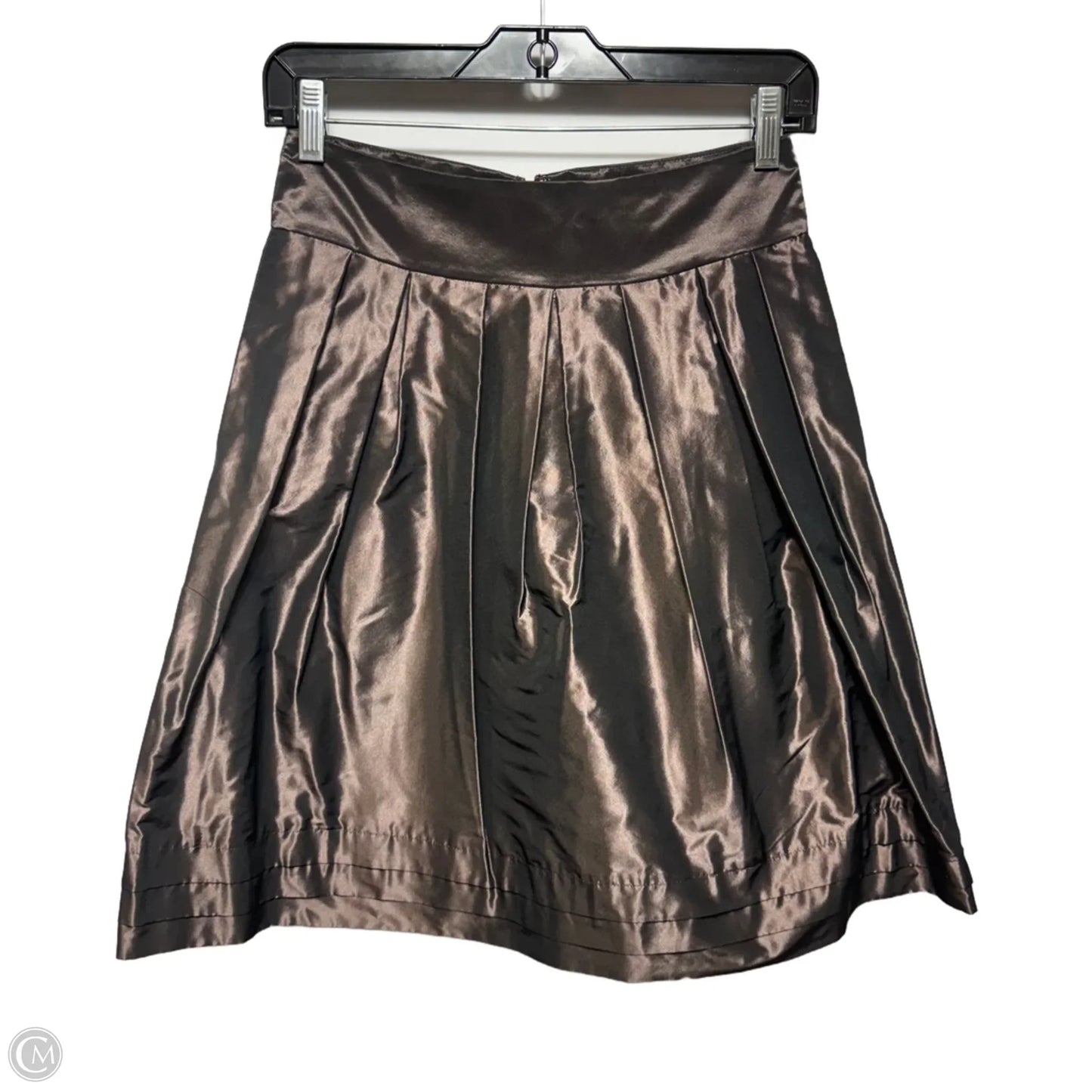 Pleated A Line Midi Skirt By Banana Republic In Bronze, Size: 0