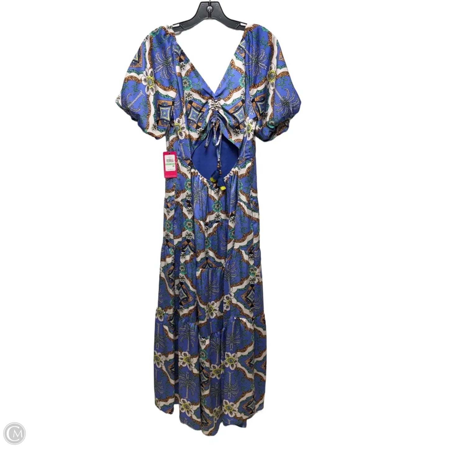 Printed Puff-Sleeve Maxi Dress By Vince Camuto In Animal Print, Size: 8