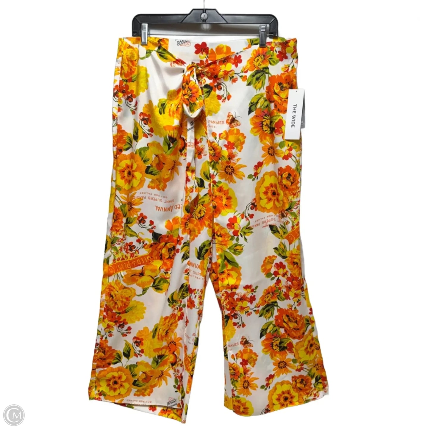 Pants Wide Leg By Rafaella In Orange & White, Size: 12